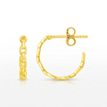 14k Yellow Gold Delicate Chain Hoop Earrings by Avera Group