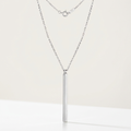 Sterling Silver 24 inch Necklace with Long Polished Bar Pendant by Avera Group