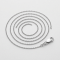 14k White Gold Oval Cable Link Chain 0.6mm by Avera Group