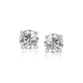 14k White Gold 8.0mm Round CZ Stud Earrings by Avera Group