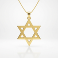 14k Yellow Gold Polished Star of David Pendant by Avera Group