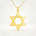 14k Yellow Gold Polished Star of David Pendant by Avera Group