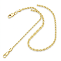2.5mm 10k Yellow Gold Solid Diamond Cut Rope Bracelet by Avera Group
