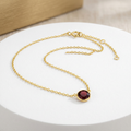 14k Yellow Gold 17 inch Necklace with Round Garnet by Avera Group