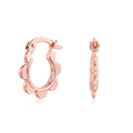 14k Rose Gold Scalloped Hoop Earrings by Avera Group