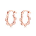 14k Rose Gold Scalloped Hoop Earrings by Avera Group