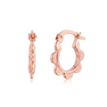 14k Rose Gold Scalloped Hoop Earrings by Avera Group