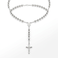 Rosary Chain and Large Bead Necklace in Sterling Silver by Avera Group