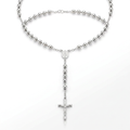 Rosary Chain and Large Bead Necklace in Sterling Silver by Avera Group