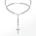 Rosary Chain and Large Bead Necklace in Sterling Silver by Avera Group