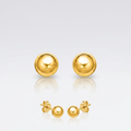 14k Yellow Gold Ball Style Stud Earrings (4.0 mm) by Avera Group