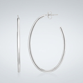Sterling Silver Polished Oval Hoop Earrings by Avera Group