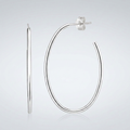 Sterling Silver Polished Oval Hoop Earrings by Avera Group