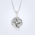 Sterling Silver Pendant with a Ridge Textured Love Knot Design by Avera Group
