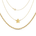 14k Yellow Gold Necklace with Five Pointed Star by Avera Group