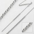 Double Extendable Cable Chain in 14k White Gold (1.0mm) by Avera Group
