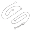 14k White Gold Adjustable Cable Chain 1.1mm by Avera Group