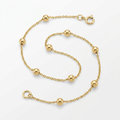 Bead Links Saturn Chain in 14k Yellow Gold (3.5mm) by Avera Group