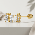 14k Yellow Gold Butterfly Childrens Earrings by Avera Group