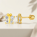 14k Yellow Gold Butterfly Childrens Earrings by Avera Group