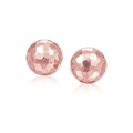 14k Rose Gold Round Faceted Style Stud Earrings by Avera Group