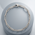 14K White Gold Bold Paperclip Chain Bracelet by Avera Group