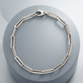 14K White Gold Bold Paperclip Chain Bracelet by Avera Group