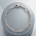 14K White Gold Bold Paperclip Chain Bracelet by Avera Group