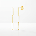 14k Yellow Gold Paperclip Chain Dangle Earrings by Avera Group
