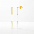 14k Yellow Gold Paperclip Chain Dangle Earrings by Avera Group