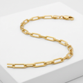 14k Yellow Gold Alternating Paperclip Bracelet (2.8mm) by Avera Group