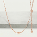 14k Rose Gold Adjustable Paperclip Chain 1.5mm by Avera Group