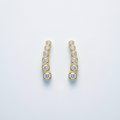 14k Yellow Gold Graduated Circles Climber Post Earrings with Cubic Zirconias by Avera Group