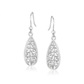 Sterling Silver Teardrop Filigree Style Drop Earrings by Avera Group