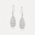 Sterling Silver Teardrop Filigree Style Drop Earrings by Avera Group