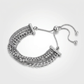Adjustable Multi Chain Bracelet in Sterling Silver by Avera Group