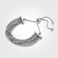 Adjustable Multi Chain Bracelet in Sterling Silver by Avera Group