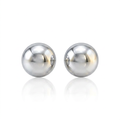 14k White Gold Spherical Stud Earrings (3.0 mm) by Avera Group