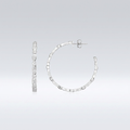 Sterling Silver Hoop Earrings with Round and Marquise Cubic Zirconias by Avera Group