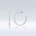 Sterling Silver Hoop Earrings with Round and Marquise Cubic Zirconias by Avera Group