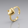 14k Yellow Gold Cuff Puffed Heart Toe Ring by Avera Group
