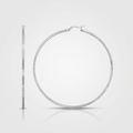 Ridge Textured Hoop Earrings in Sterling Silver by Avera Group