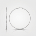 Ridge Textured Hoop Earrings in Sterling Silver by Avera Group