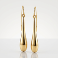 14k Yellow Gold Long Polished Teardrop Dangling Earrings by Avera Group