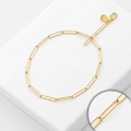 14k Yellow Gold Wire Paperclip Bracelet (2.7mm) by Avera Group