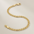 3.2mm 10k Yellow Gold Mariner Link Anklet by Avera Group
