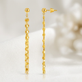 14k Yellow Gold Polished Drop Earrings by Avera Group