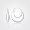 Sterling Silver Polished Puffed Hoop Earrings by Avera Group