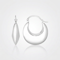 Sterling Silver Polished Puffed Hoop Earrings by Avera Group