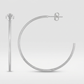 14k White Gold Polished Hoop Earrings by Avera Group